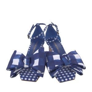 Caroline Constas Gingham Kitten Heel